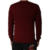 Dolce & Gabbana bordoovärvi V-kaelusega pullover-kampsun meestele