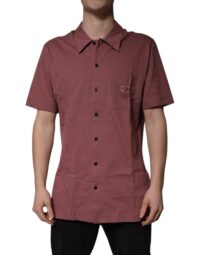 Dolce & Gabbana tume roosa casual polo särk meestele