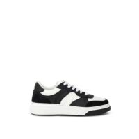 Dsquared² Black And White Leather Athletic Sneakers