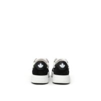 Dsquared² Black And White Leather Athletic Sneakers