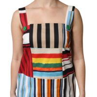 6855386.jpeg Dolce & Gabbana Mitmevärviline Triibuline Varrukateta Kleit