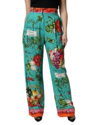 Dolce & Gabbana Rohelised mustrilised sirgelõikelised püksid