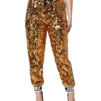 Dolce & Gabbana Metallic Gold DG Logo dressipüksid