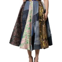 6856146.jpeg Dolce & Gabbana Mitmevärviline patchwork kõrge pihaga midiseelik