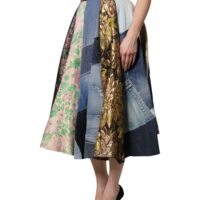 6856147.jpeg Dolce & Gabbana Mitmevärviline patchwork kõrge pihaga midiseelik