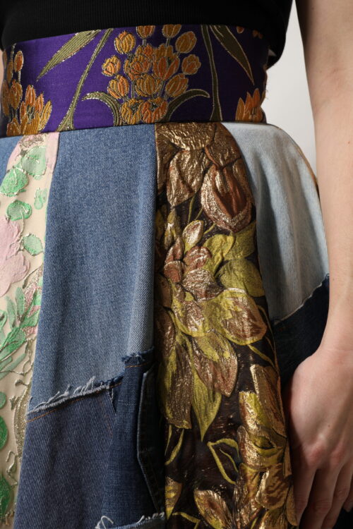 6856149.jpeg Dolce & Gabbana Mitmevärviline patchwork kõrge pihaga midiseelik