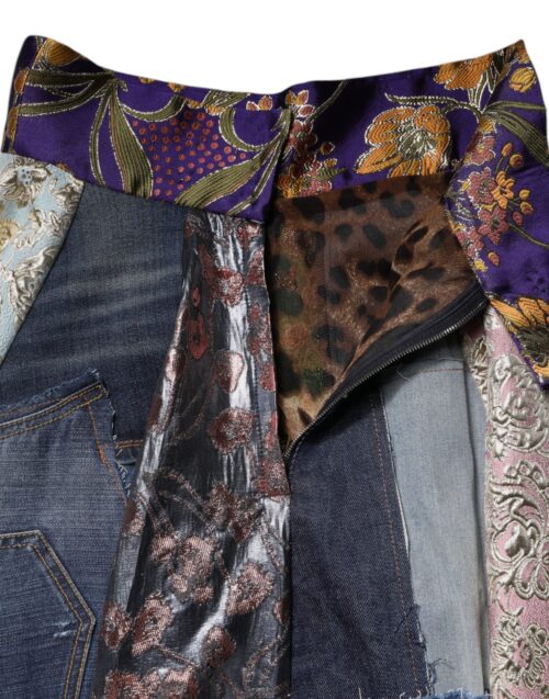 6856151.jpeg Dolce & Gabbana Mitmevärviline patchwork kõrge pihaga midiseelik