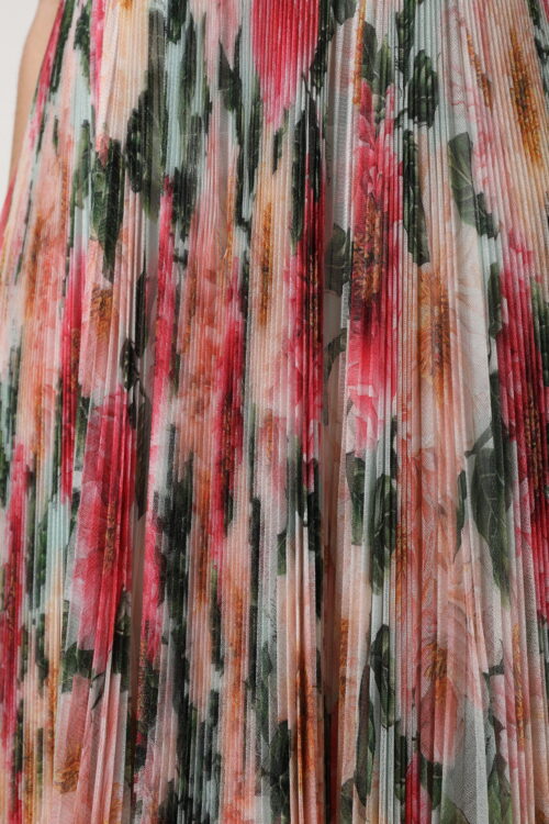 Dolce & Gabbana mitmevärviline lillemustriga kõrge vöökohaga midiseelik