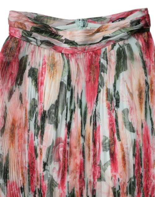 Dolce & Gabbana mitmevärviline lillemustriga kõrge vöökohaga midiseelik