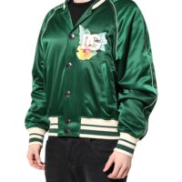 Dolce & Gabbana roheline lilleline DG logoga täislukuga bomberjakk