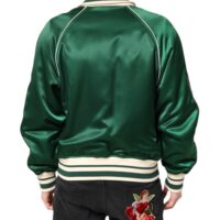 Dolce & Gabbana roheline lilleline DG logoga täislukuga bomberjakk