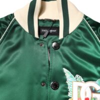 Dolce & Gabbana roheline lilleline DG logoga täislukuga bomberjakk