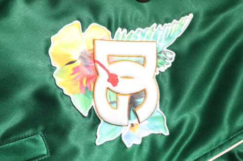 Dolce & Gabbana roheline lilleline DG logoga täislukuga bomberjakk