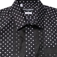 7109263.jpeg Dolce & Gabbana Must täpiline pikkade varrukatega pidulik särk Gold