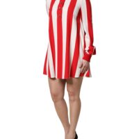 Dolce & Gabbana valge ja punase triibuga pikkade varrukatega minikleit