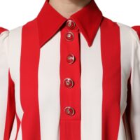 Dolce & Gabbana valge ja punase triibuga pikkade varrukatega minikleit