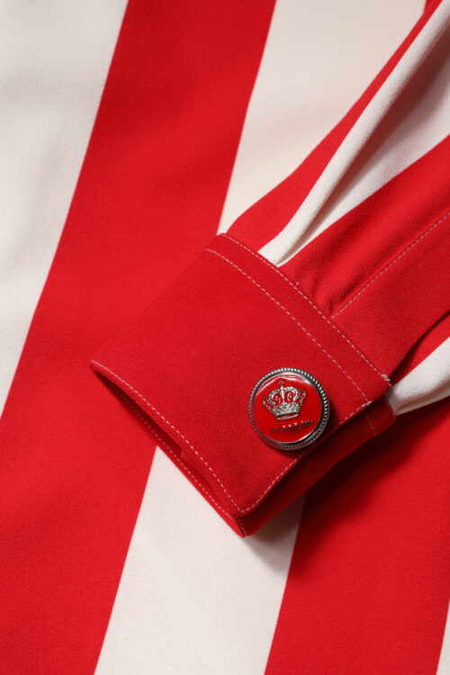 Dolce & Gabbana valge ja punase triibuga pikkade varrukatega minikleit