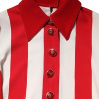 Dolce & Gabbana valge ja punase triibuga pikkade varrukatega minikleit