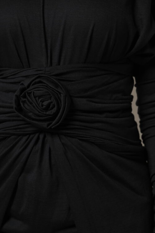 Dolce & Gabbana Black pikkade varrukatega sheathtüüpi midikleit