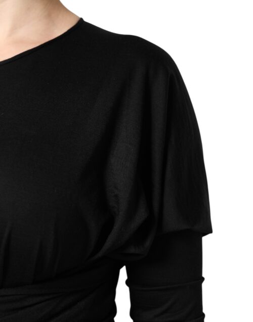 Dolce & Gabbana Black pikkade varrukatega sheathtüüpi midikleit