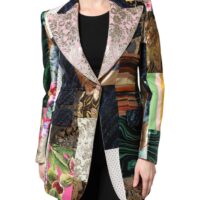 Dolce & Gabbana mitmevärviline lillemustriline patchwork žakaarjakk