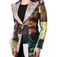 Dolce & Gabbana mitmevärviline lillemustriline patchwork žakaarjakk