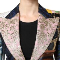 Dolce & Gabbana mitmevärviline lillemustriline patchwork žakaarjakk