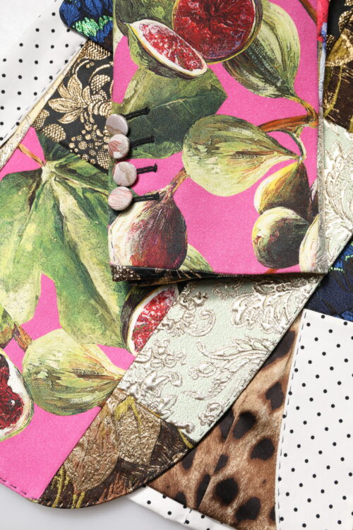 Dolce & Gabbana mitmevärviline lillemustriline patchwork žakaarjakk