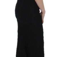 Dolce & Gabbana must pikk pitsiline bodycon maksikleit