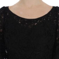 Dolce & Gabbana must pikk pitsiline bodycon maksikleit