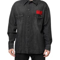 Dolce & Gabbana hall pikkade varrukatega nööbitav teksasärk