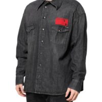 Dolce & Gabbana hall pikkade varrukatega nööbitav teksasärk