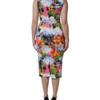 Dolce & Gabbana mitmevärviline lillemustriga varrukateta midikleit