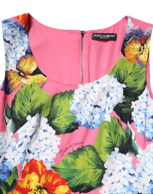 Dolce & Gabbana mitmevärviline lillemustriga varrukateta midikleit