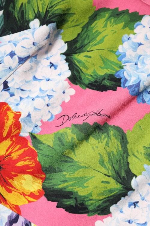 Dolce & Gabbana mitmevärviline lillemustriga varrukateta midikleit