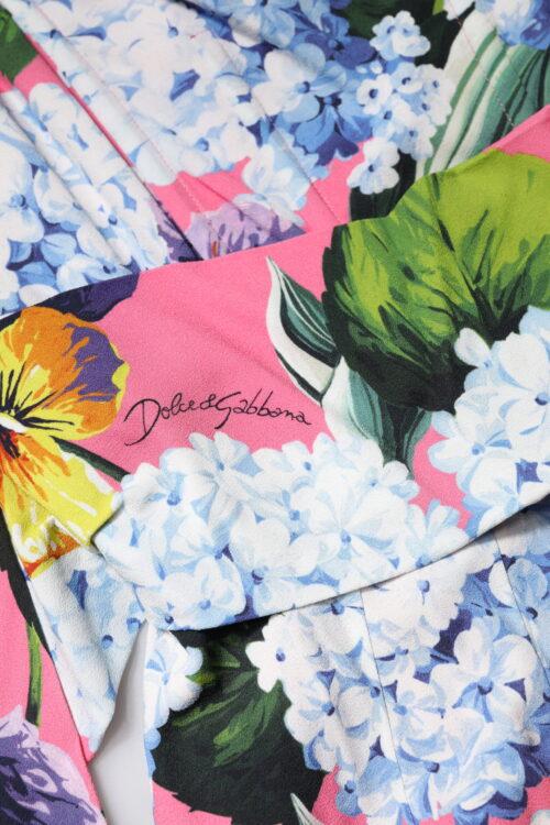 Dolce & Gabbana Mitmevärviline lillemustriga plisseeritud sirgelõikeline midikleit