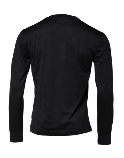 Dolce & Gabbana tumesinine meeste pullover ümmarguse kaelusega