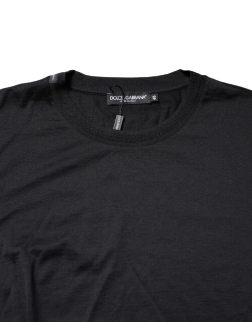 Dolce & Gabbana tumesinine meeste pullover ümmarguse kaelusega