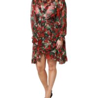 Dolce & Gabbana mitmevärviline volangidega lillemustriline pikkade varrukatega kleit