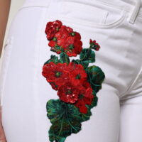 Dolce & Gabbana Valged lillelise litritega GIRLY teksad