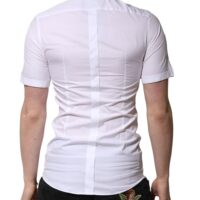 Dolce & Gabbana valge lühikeste varrukatega kuldsete detailidega vabaajapluus