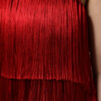 Dolce & Gabbana punane siidist õlapaelteta narmastega lühike torutopp