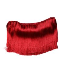 Dolce & Gabbana punane siidist õlapaelteta narmastega lühike torutopp