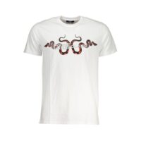 Cavalli Class White Cotton Men T-Shirt