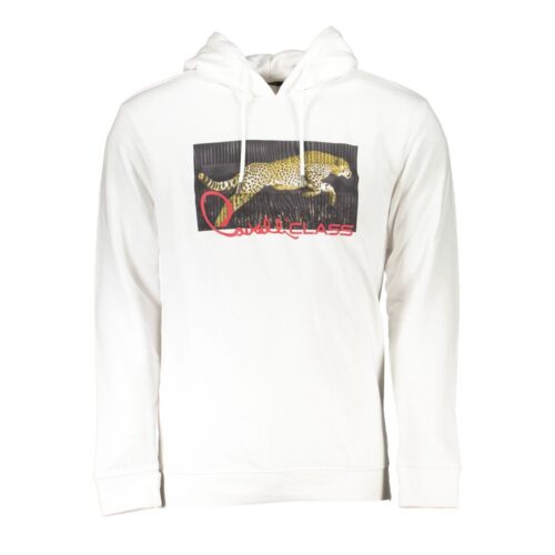 Cavalli Class Bianco Cotton Men Sweatshirt