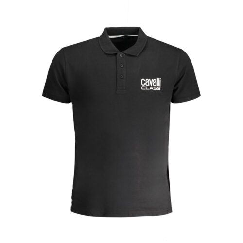 Cavalli Class Black Cotton Men's Polo Shirt