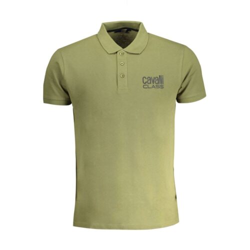 7541231.jpeg Cavalli Class Verde Cotton Men Polo Shirt