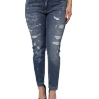 Dolce & Gabbana sinised madala vöökohaga katkised teksapüksid