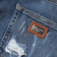 Dolce & Gabbana sinised madala vöökohaga katkised teksapüksid