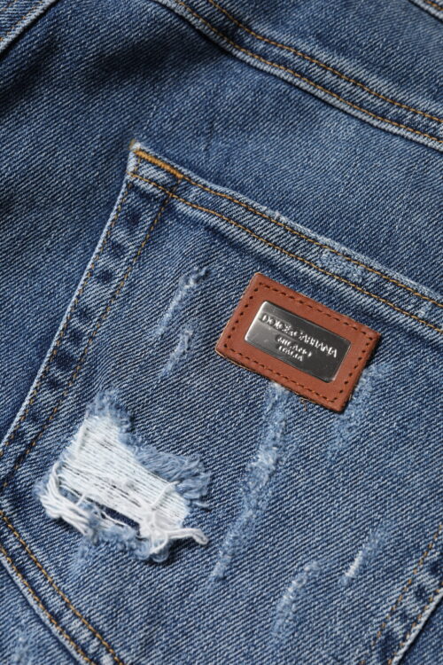 Dolce & Gabbana sinised madala vöökohaga katkised teksapüksid